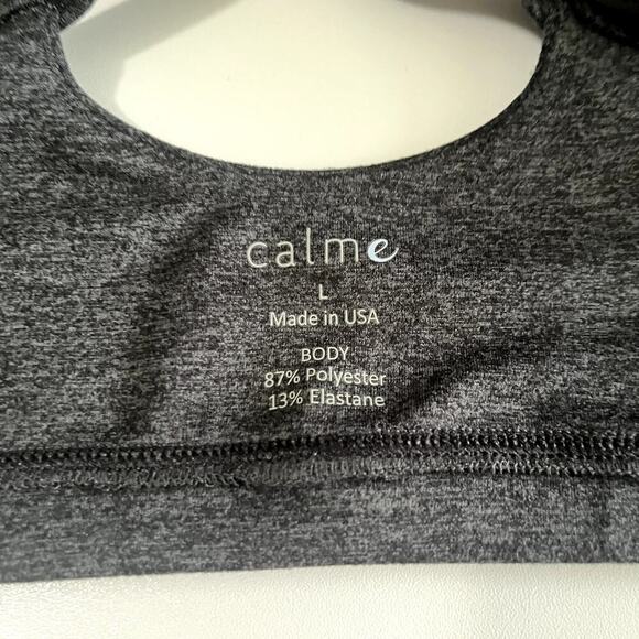 Johnny Was Calme NWT Crisscross Ease Sports Bra II Dark Heathered Gray Large - Picture 5 of 7